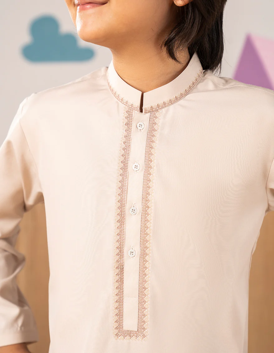 CREAM BLENDED KURTA TROUSERS | JCKP-A-39320/S25/JJ9 - Image 2