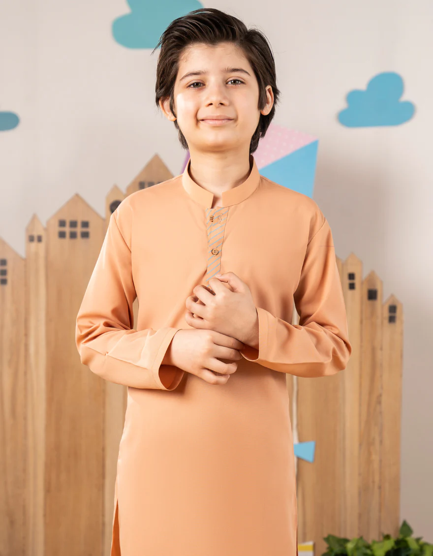 PEACH BLENDED KURTA TROUSERS | JCKP-A-39331/S25/JJ9 - Image 2