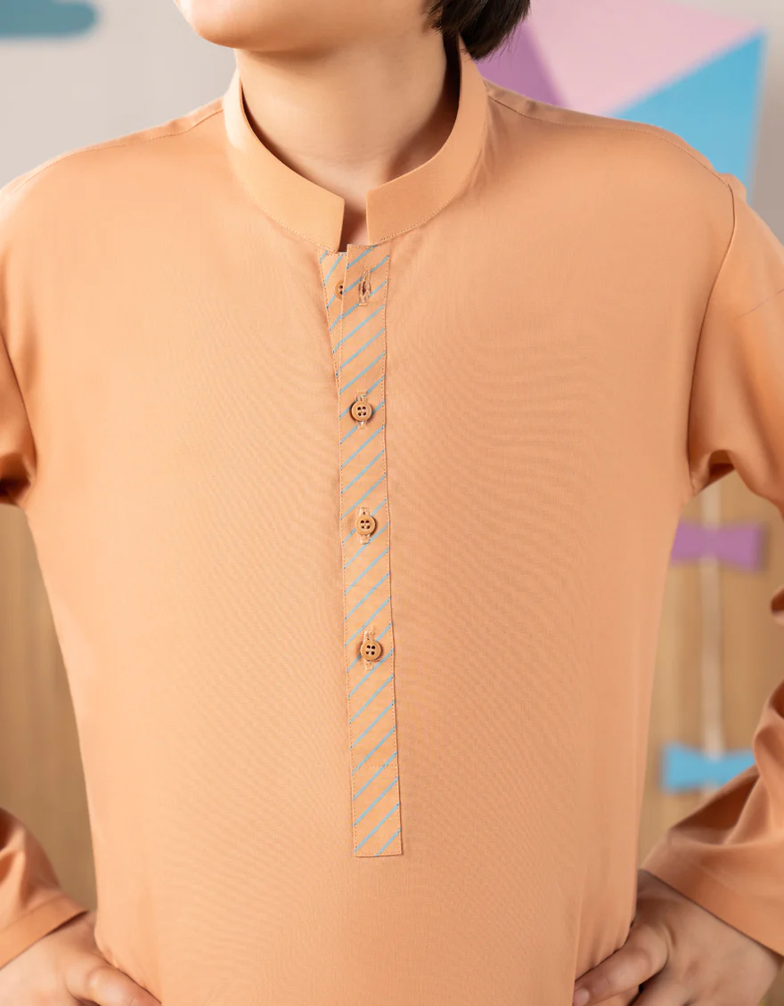 PEACH BLENDED KURTA TROUSERS | JCKP-A-39331/S25/JJ9 - Image 3