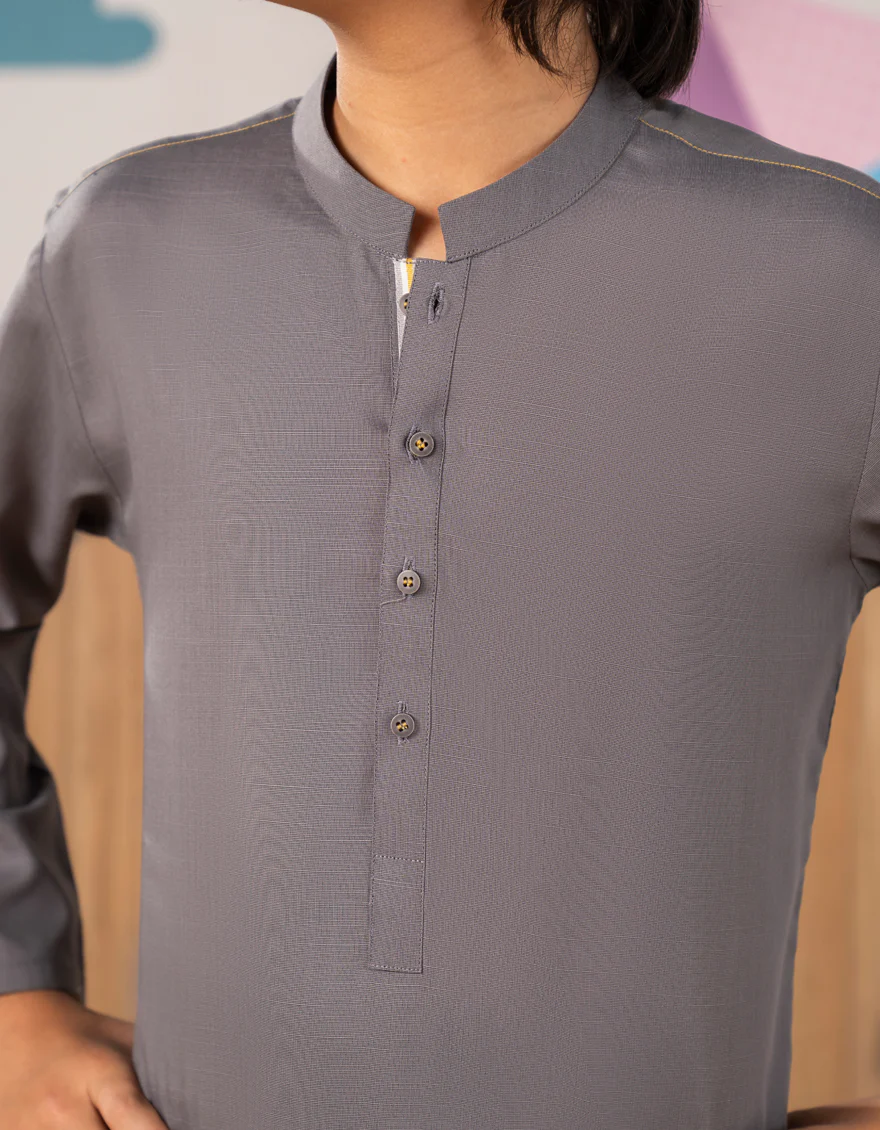 GREY BLENDED KURTA TROUSERS | JCKP-A-39339/S25/JJ1 - Image 3