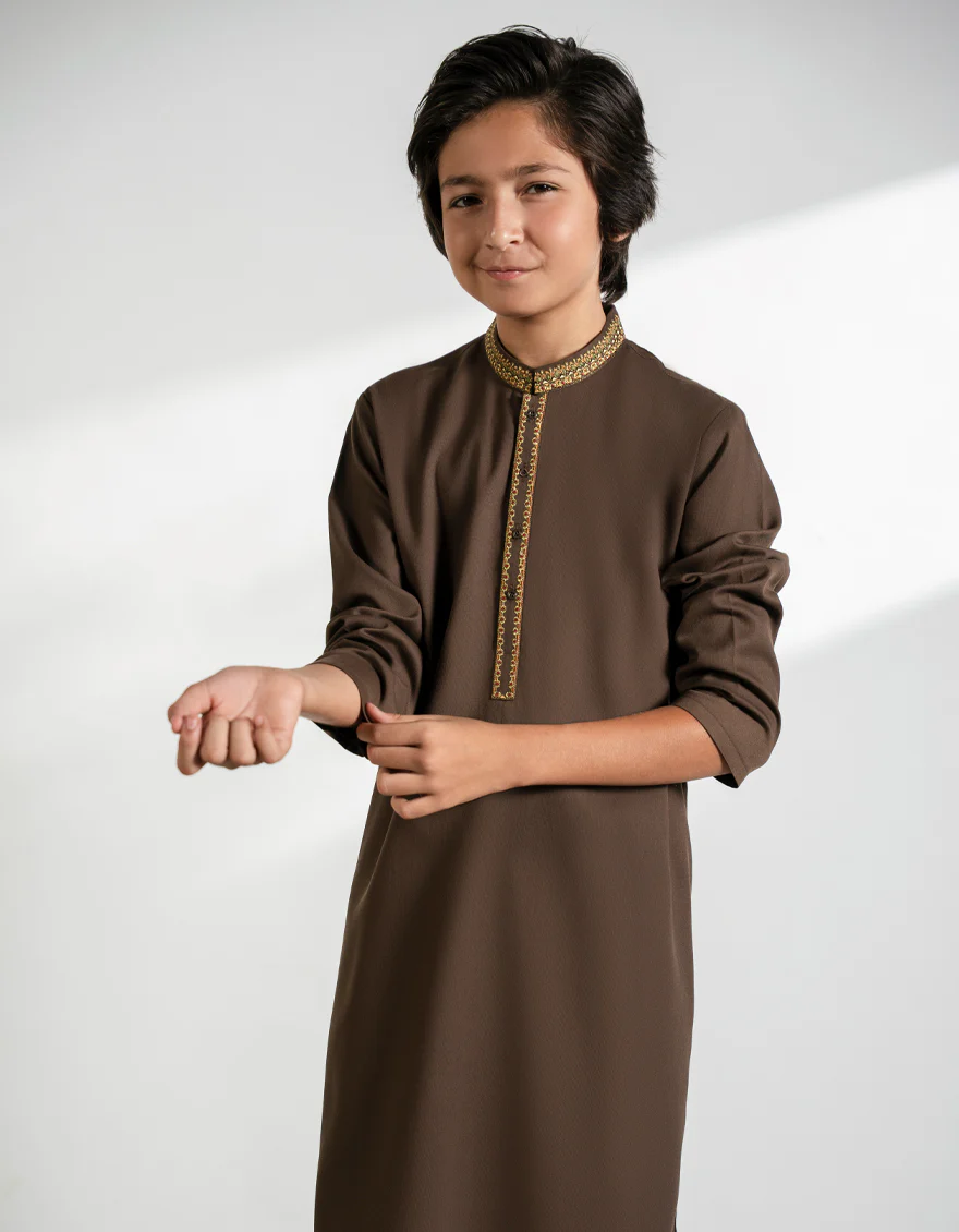 BROWN BLENDED KURTA TROUSERS | JCKP-A-39367/S25/JJ9766-SF - Image 2
