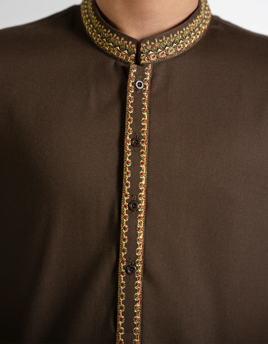 BROWN BLENDED KURTA TROUSERS | JCKP-A-39367/S25/JJ9766-SF - Image 3