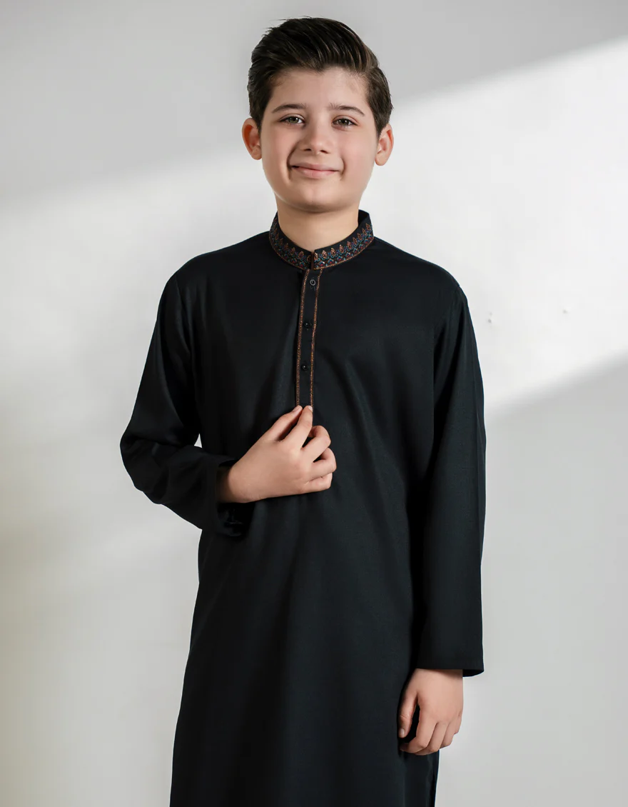 BLACK BLENDED KURTA TROUSERS | JCKP-A-39370/S25/JJ9766-SF - Image 2