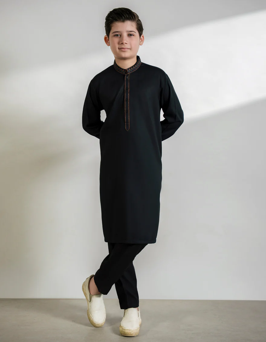 BLACK BLENDED KURTA TROUSERS | JCKP-A-39370/S25/JJ9766-SF - Image 4