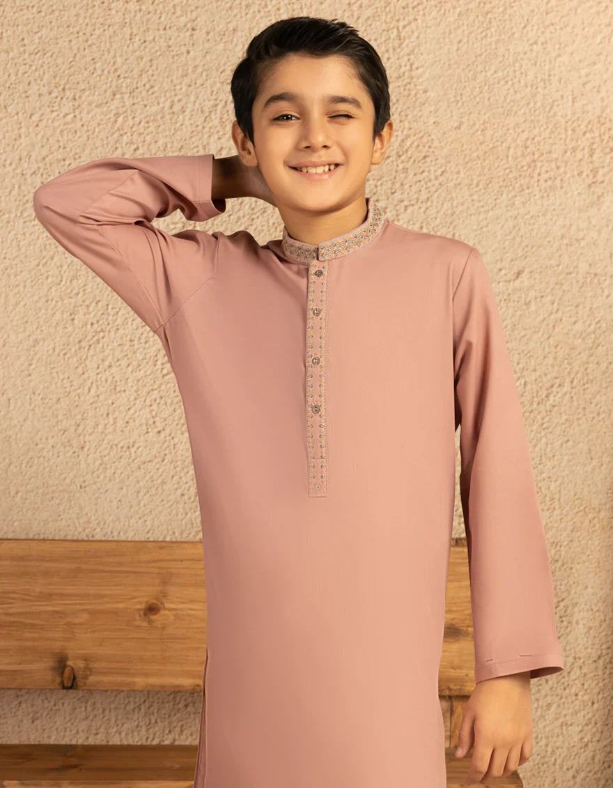 TEA PINK BLENDED KURTA TROUSERS | JCKP-A-39375/S25/JJ9378-SF - Image 4