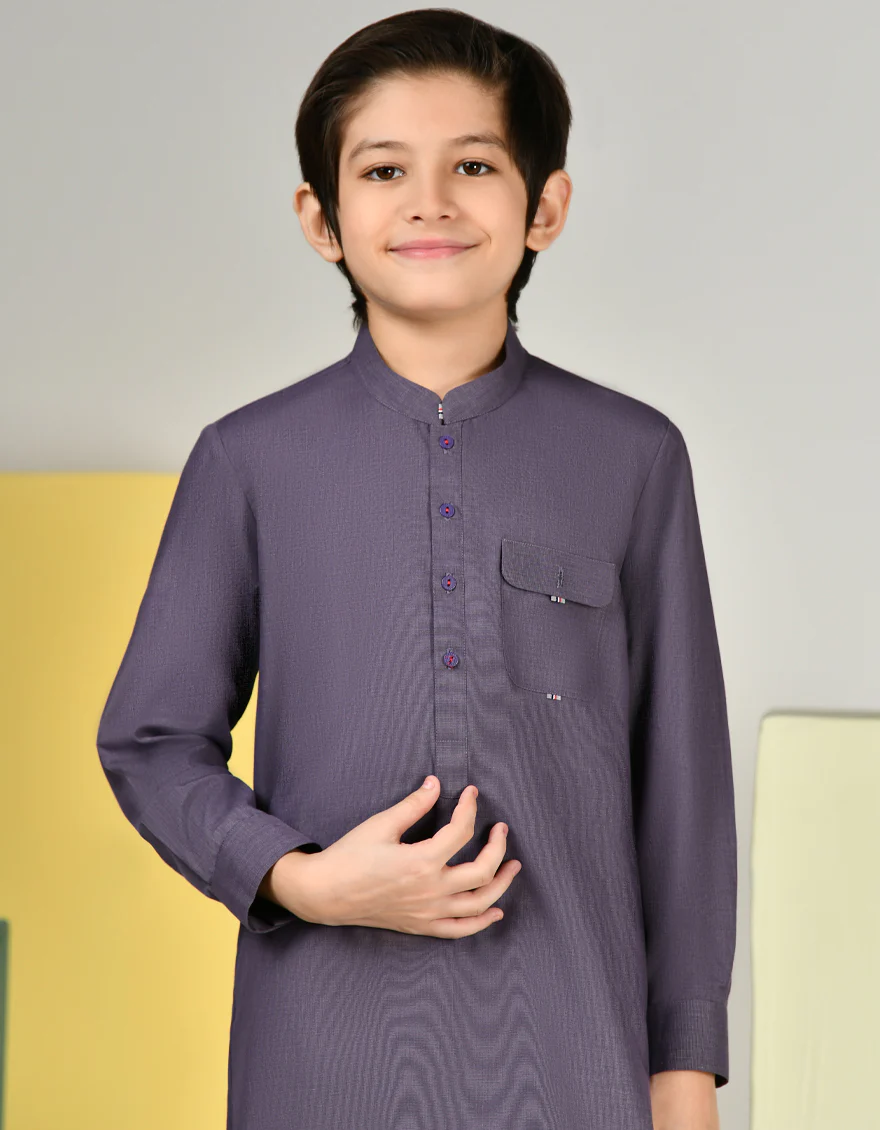 PURPLE BLENDED KURTA TROUSERS | JCKP-A-46397/S24/JJ9368-CL - Image 2