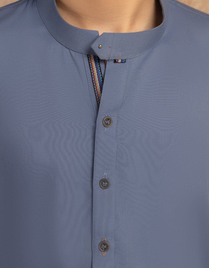 PERIWINKLE BLENDED KURTA TROUSERS | JCKP-A-46781/S25/JJ9350-CL - Image 3