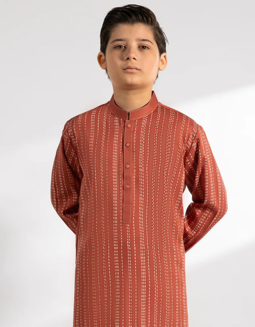 TANGERINE BLENDED KURTA TROUSERS | JCKP-A-50234/S25/JJ9323-CL - Image 2
