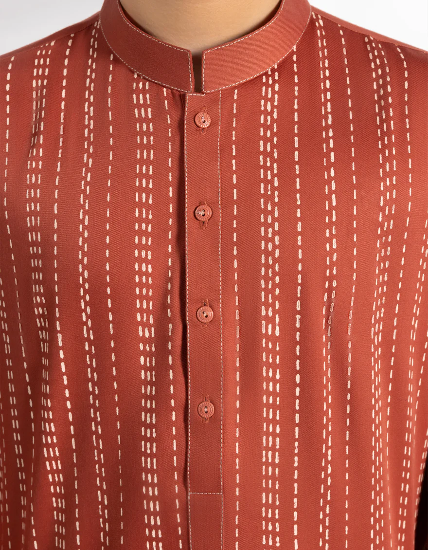 TANGERINE BLENDED KURTA TROUSERS | JCKP-A-50234/S25/JJ9323-CL - Image 3