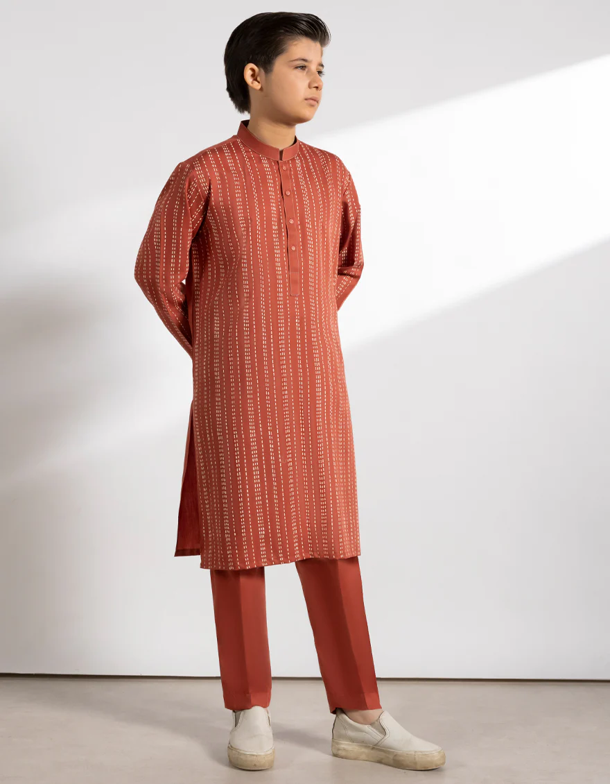 TANGERINE BLENDED KURTA TROUSERS | JCKP-A-50234/S25/JJ9323-CL - Image 4