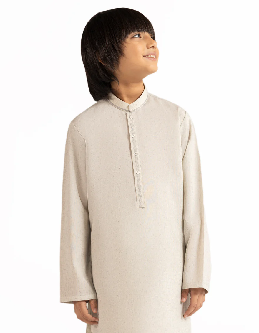 CREAM BLENDED KURTA TROUSERS | JCKP-A-50446/S25/JJ10372-CL - Image 2