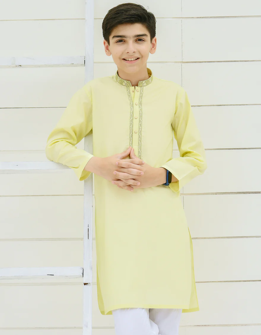 LEMON YELLOW COTTON KURTA TROUSERS | JCKP-A-US-35931/S22/JJ8132-FL - Image 3
