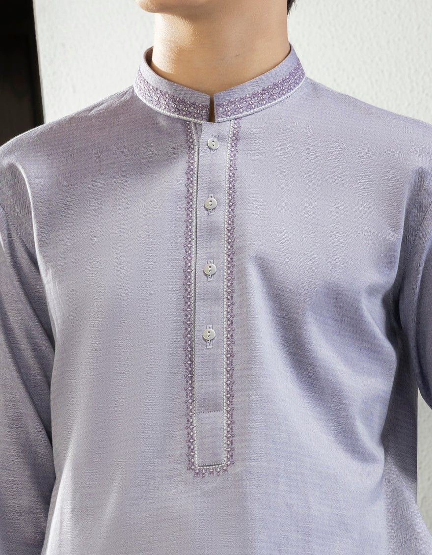 LILAC COTTON KURTA TROUSERS | JCKP-A-US-38643/S22/JJ8344-CL - Image 2