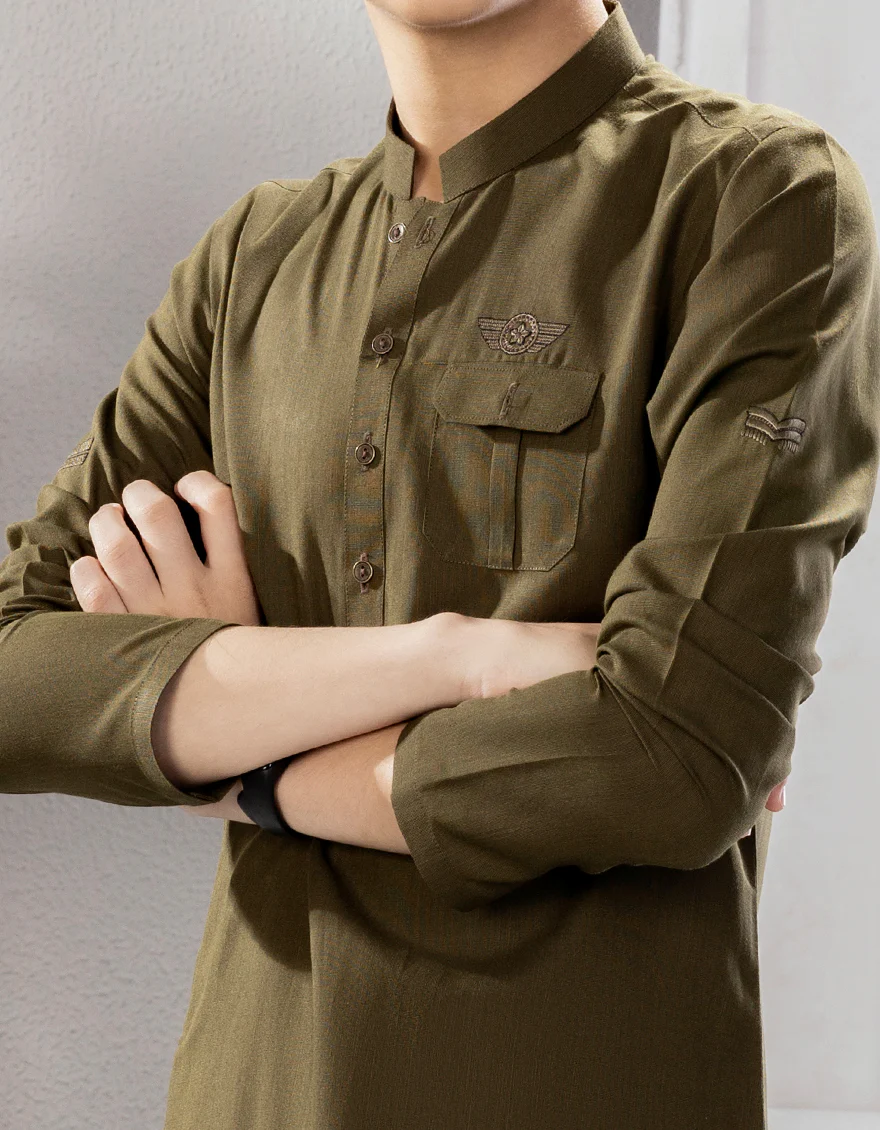 MEHENDI GREEN KURTA TROUSERS | JCKP-A-US-38666/S23/JJ8777-CL - Image 2