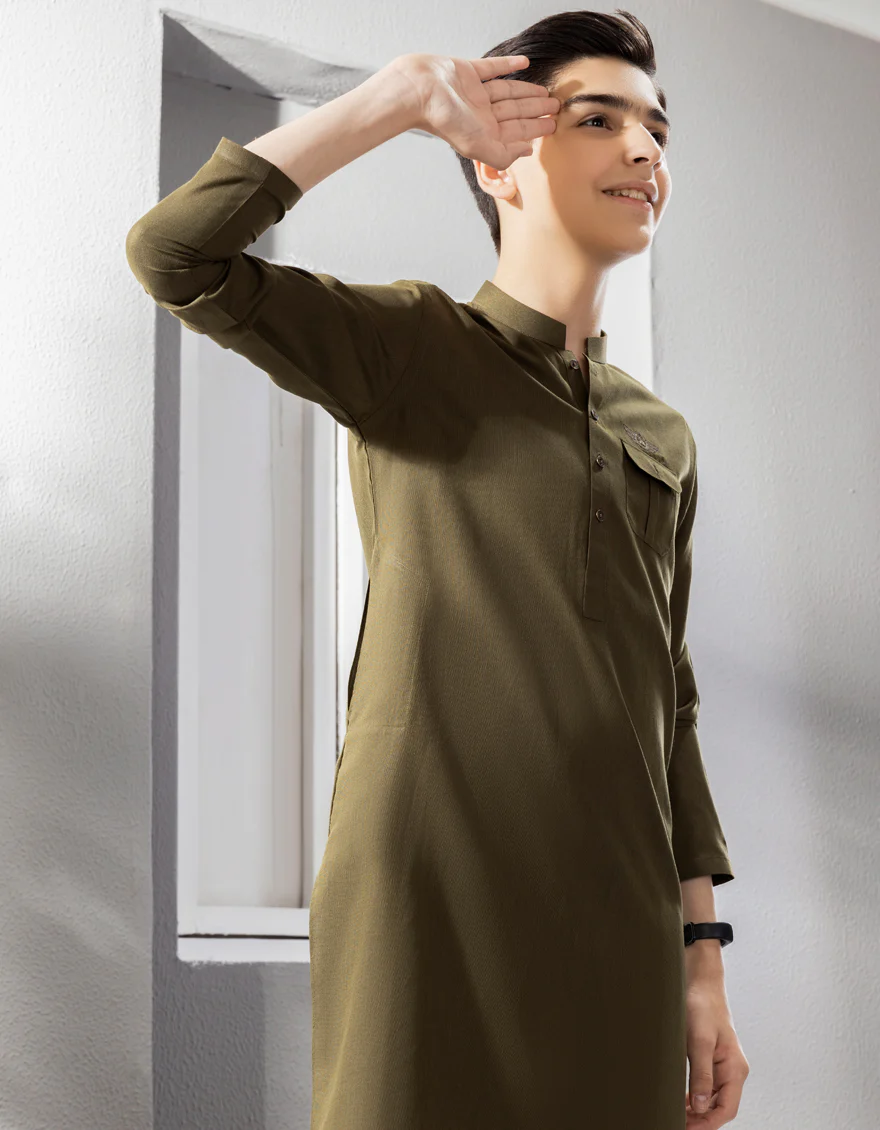 MEHENDI GREEN KURTA TROUSERS | JCKP-A-US-38666/S23/JJ8777-CL - Image 3