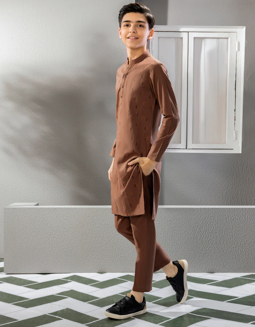 BROWN KURTA TROUSERS | JCKP-A-US-38676/S23/JJ8663-SF - Image 3