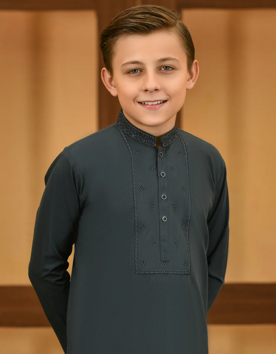 DARK GREY COTTON KURTA TROUSERS | JCKP-A-US-46062/S23/JJ8214-FL - Image 2