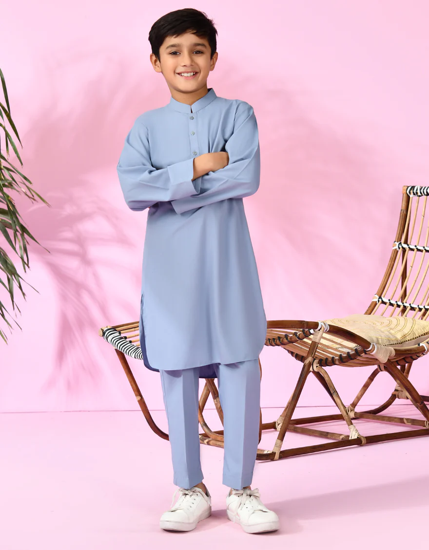 BLUE BLENDED KURTA TROUSERS | JCKP-S-38993/S24/JJ8 - Image 3