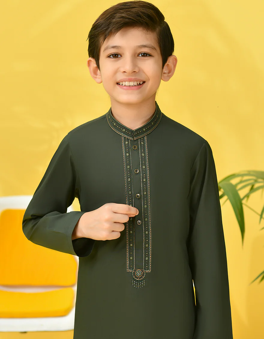 GREEN BLENDED KURTA TROUSERS | JCKP-S-39002/S24/JJ9 - Image 2