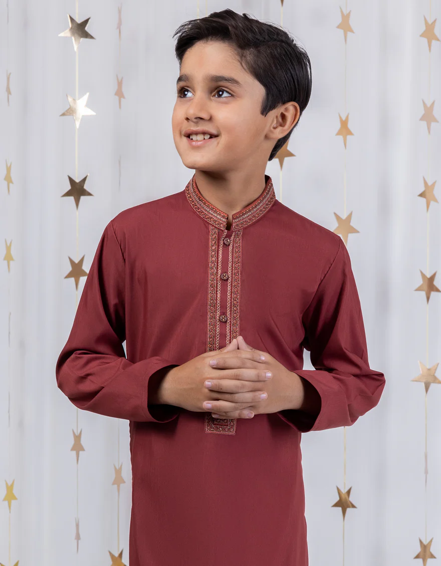 RED BLENDED KURTA TROUSERS | JCKP-S-39003/S24/JJ9 - Image 3