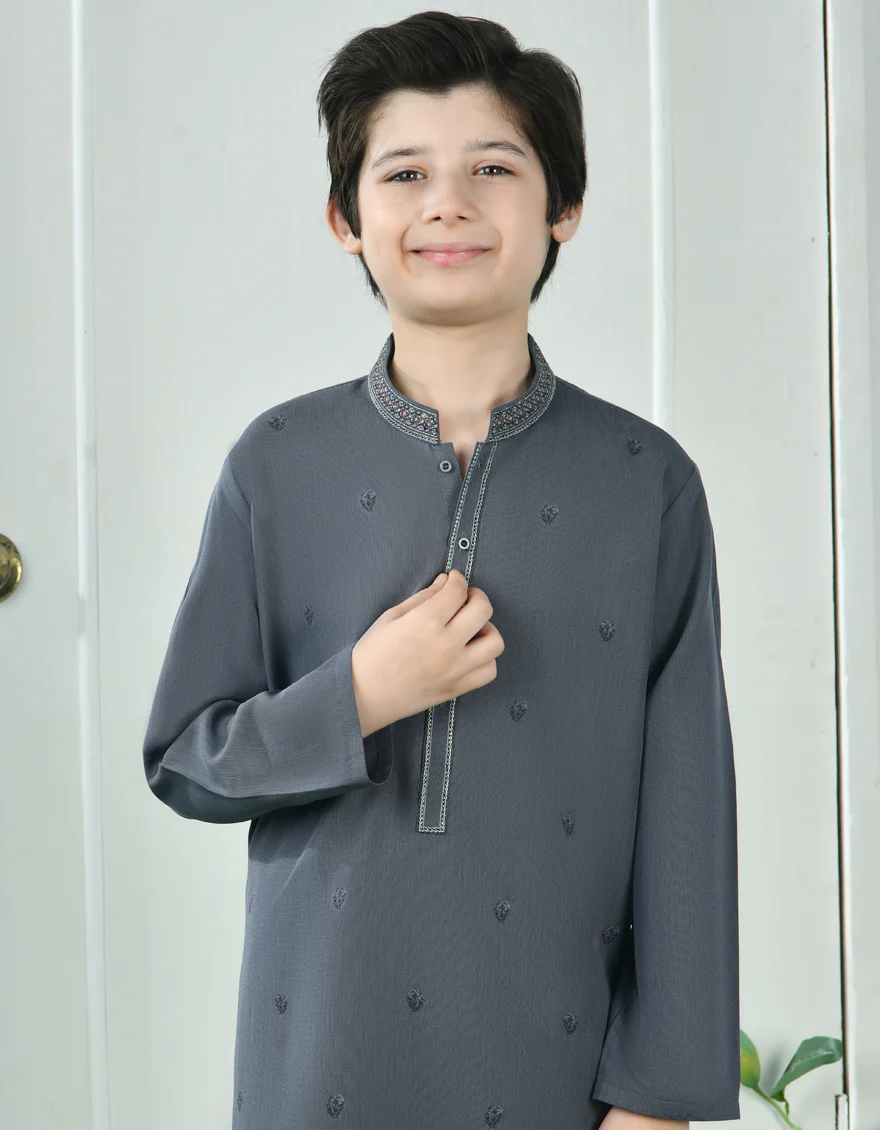GREY BLENDED KURTA TROUSERS | JCKP-S-39031/S24/JJ9289-SF - Image 3