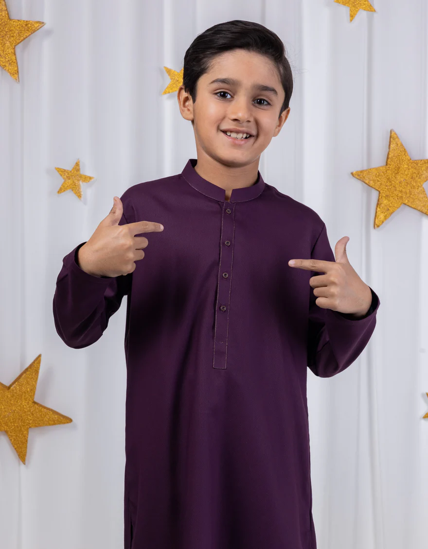 PURPLE BLENDED KURTA TROUSERS | JCKP-S-39047/S24/JJ9267-PN - Image 2