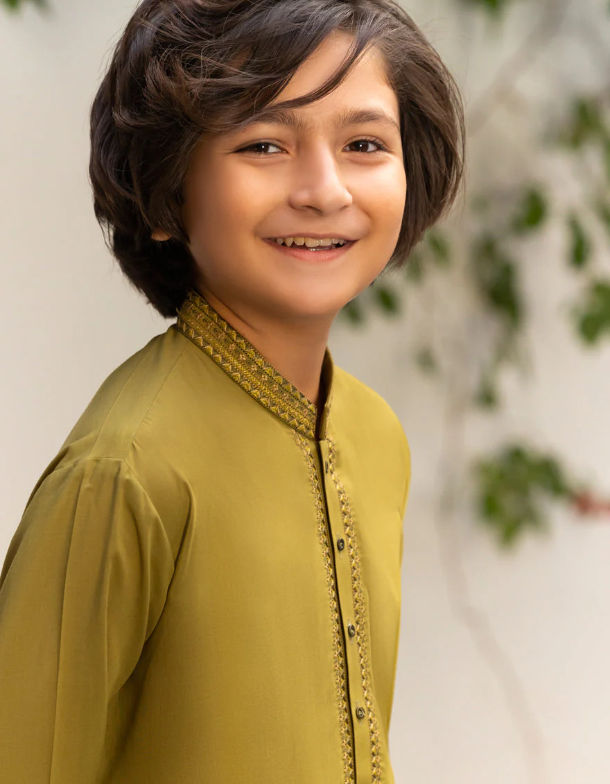 OLIVE BLENDED KURTA TROUSERS | JCKP-S-46524/S25/JJ9377-FL - Image 3
