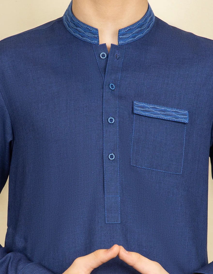 BLUE BLENDED KURTA TROUSERS | JCKP-S-US-35986/S22/JJ8253-SF - Image 2