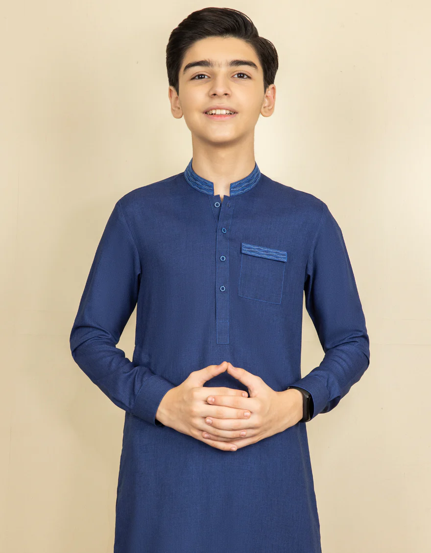 BLUE BLENDED KURTA TROUSERS | JCKP-S-US-35986/S22/JJ8253-SF - Image 3