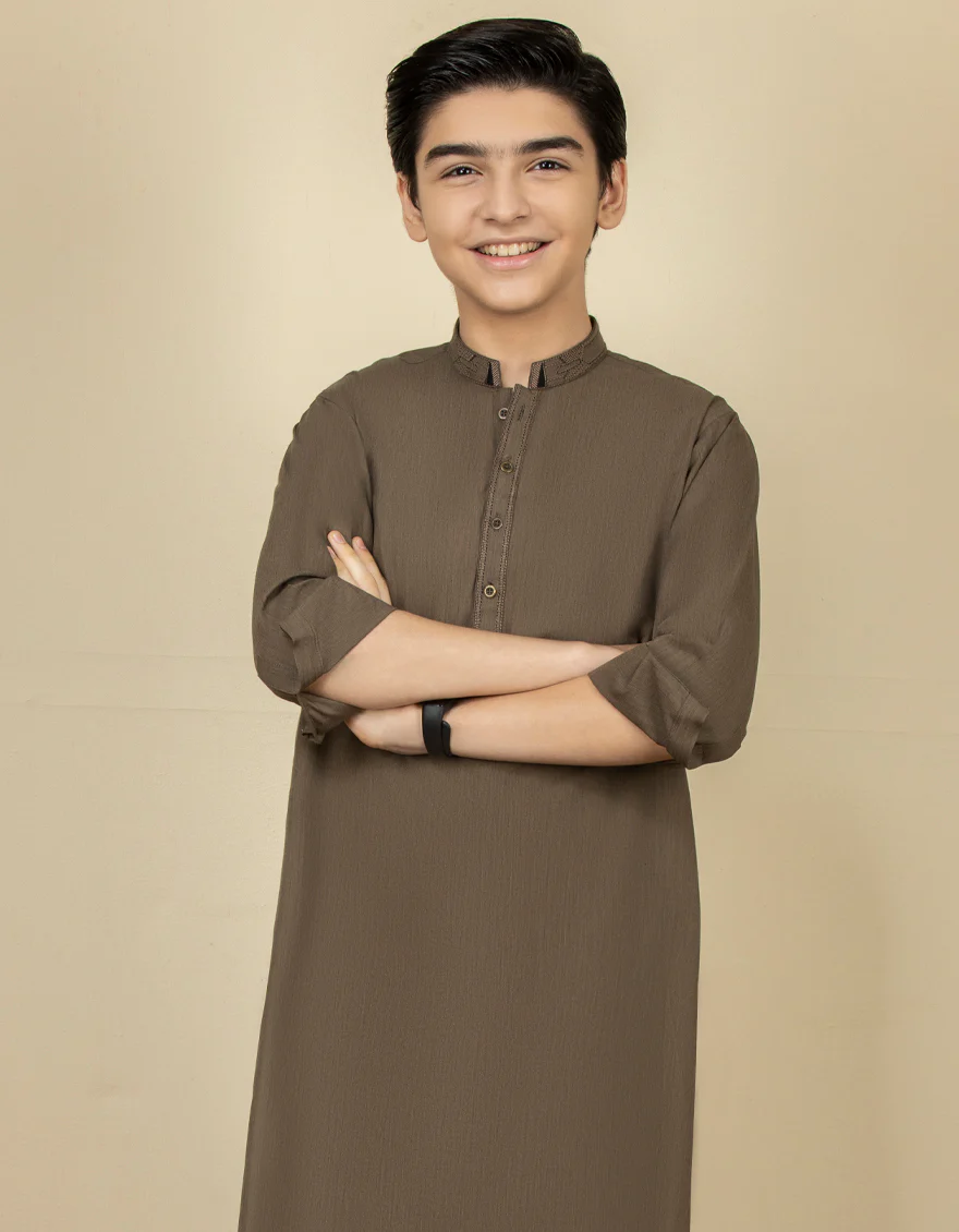 MUD BROWN BLENDED KURTA TROUSERS | JCKP-S-US-36912/S22/JJ7638-CL - Image 3