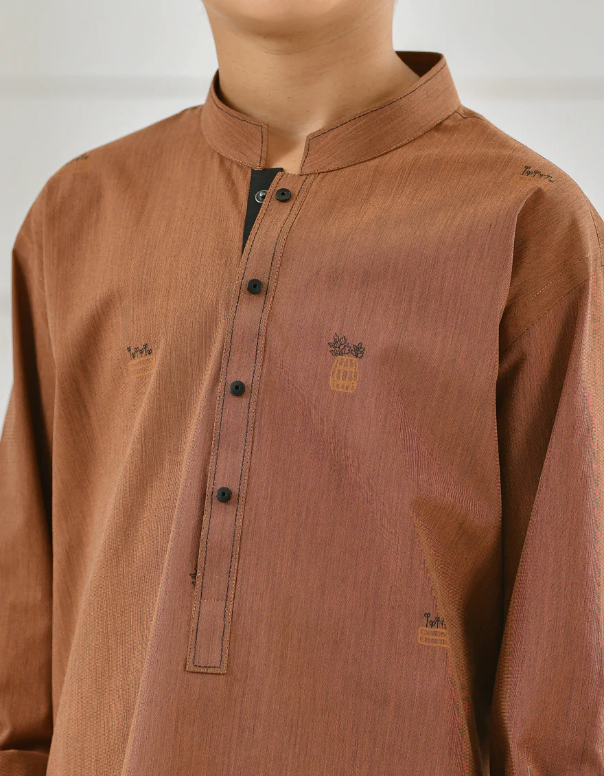 RUST BLENDED KURTA TROUSERS | JCKP-S-US-38496/S22/JJ7638-CL - Image 2