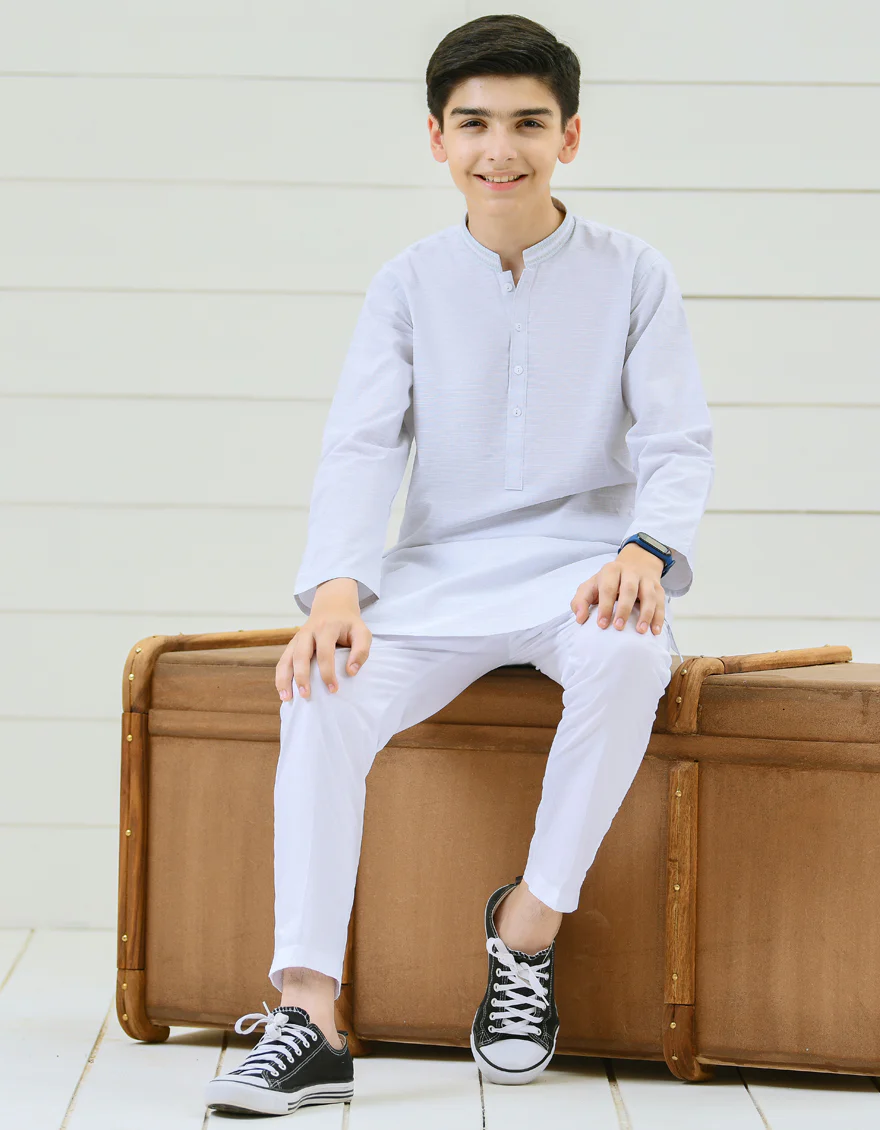 SMOKE BLUE COTTON KURTA TROUSERS | JCKP-S-US-38504/S22/JJ7312-CL - Image 3