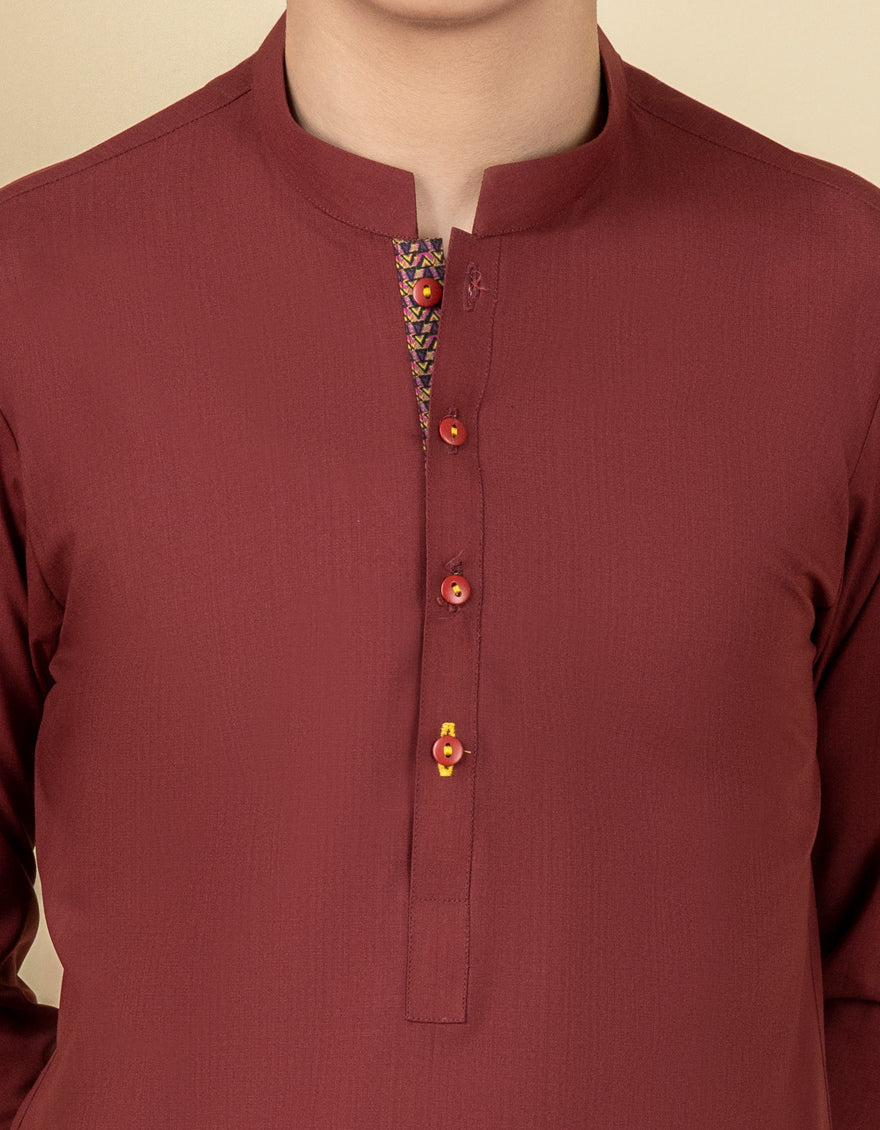 RED BLENDED KURTA TROUSERS | JCKP-S-US-38541/S22/JJ7668-PN - Image 2