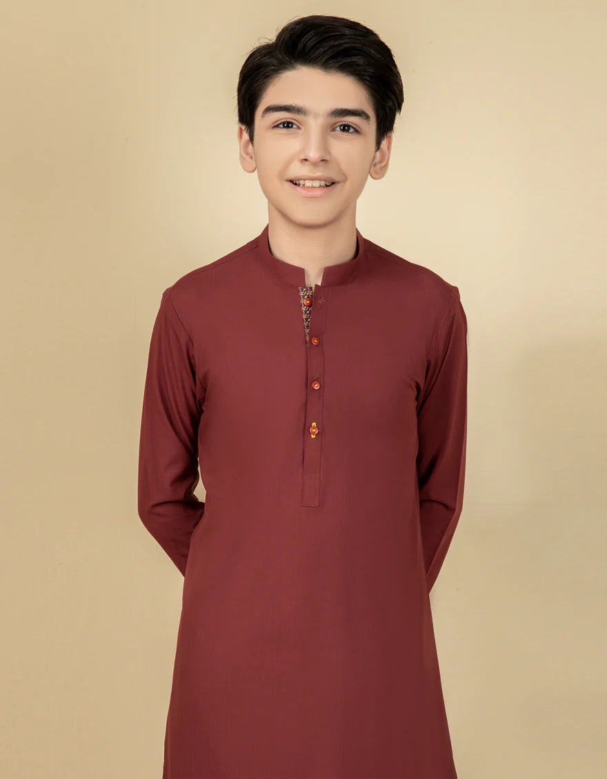 RED BLENDED KURTA TROUSERS | JCKP-S-US-38541/S22/JJ7668-PN - Image 3