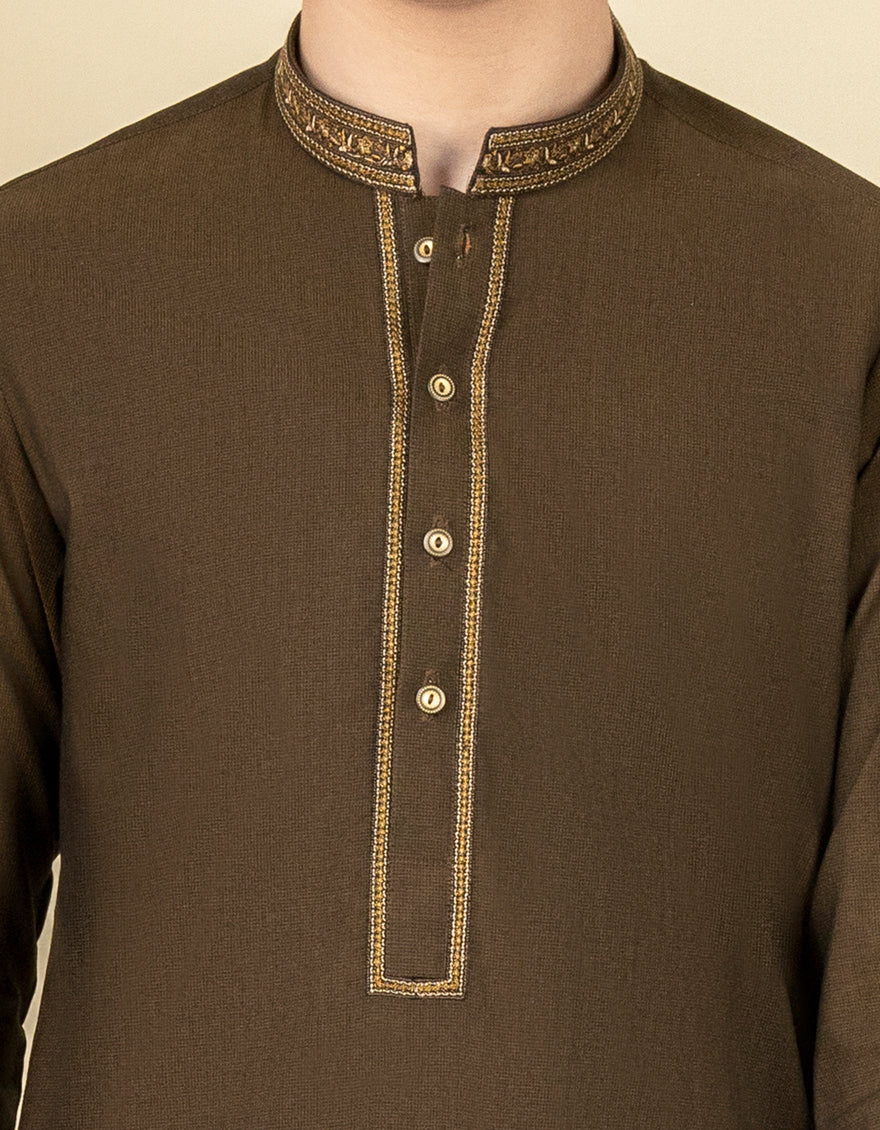 BROWN COTTON KURTA TROUSERS | JCKP-S-US-38543/S22/JJ8175-SF - Image 2