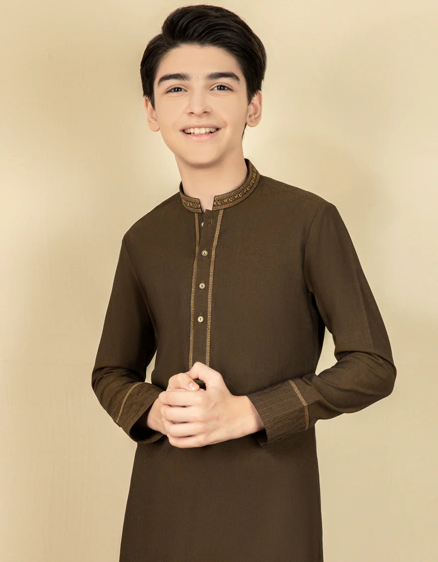 BROWN COTTON KURTA TROUSERS | JCKP-S-US-38543/S22/JJ8175-SF - Image 3