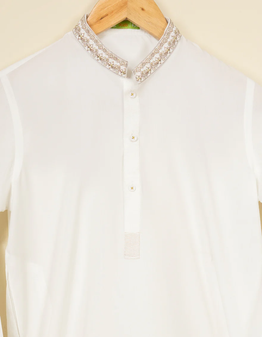 WHITE BLENDED KURTA TROUSERS | JCKP-S-US-38552/S22/JJ8174-SF - Image 2