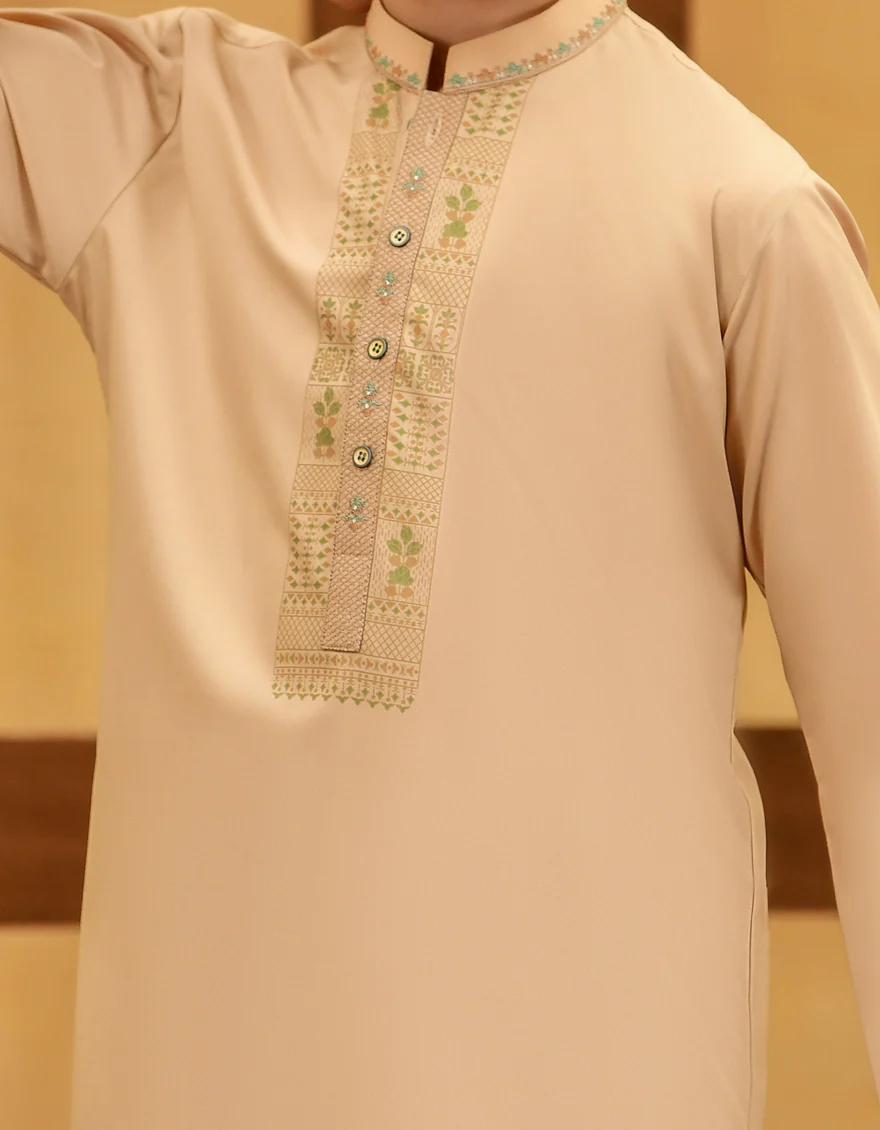 BEIGE BLENDED KURTA TROUSERS | JCKP-S-US-38743/S23/JJ8727-SF - Image 3