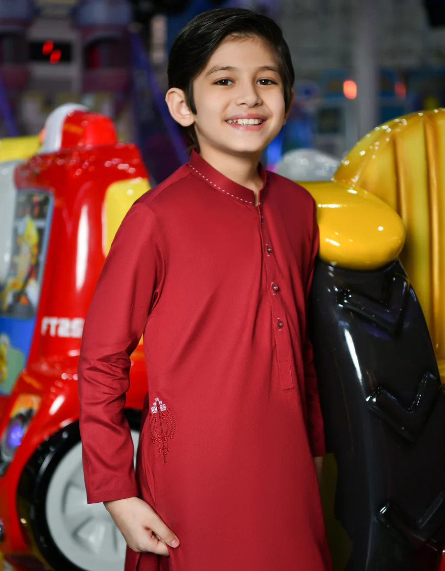 DEEP RED COTTON KURTA TROUSERS | JCKP-S-US-38771/S23/JJ8765-CL - Image 3