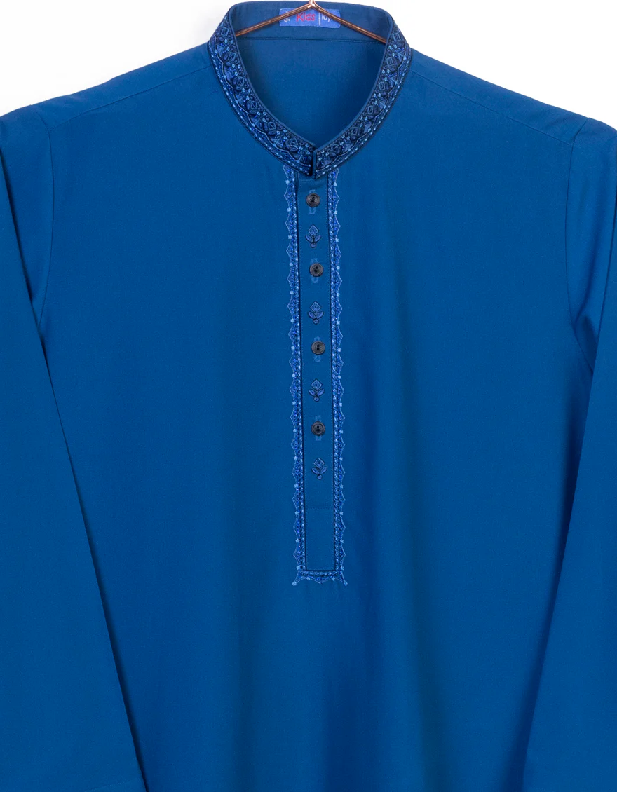 BLUE BLENDED KURTA TROUSERS | JCKP-S-US-38816/S23/JJ7673-SF - Image 2