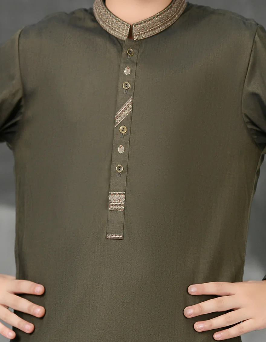 PALE GREEN BLENDED KURTA TROUSERS | JCKP-S-US-38817/S23/JJ8957-FL - Image 2