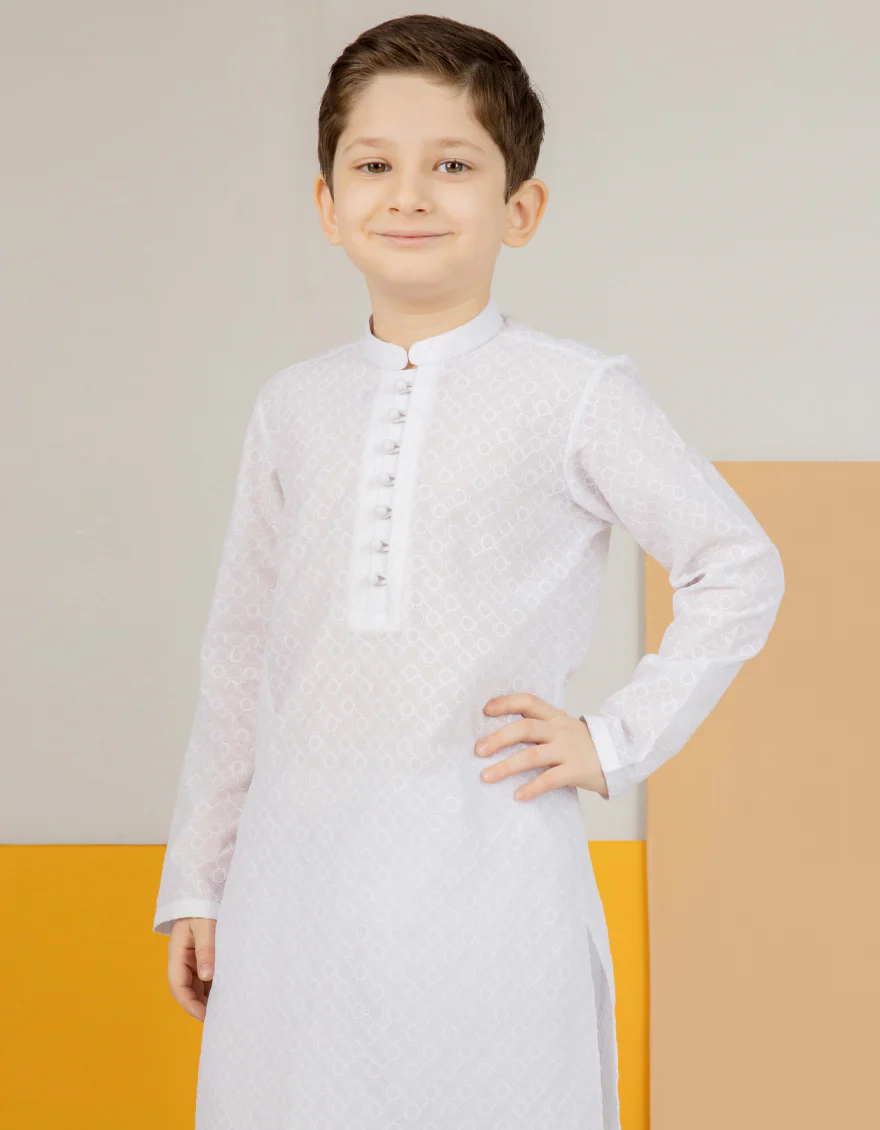 WHITE BLENDED KURTA TROUSERS | JCKP-US-44172/A22/JJ8419-CL - Image 2