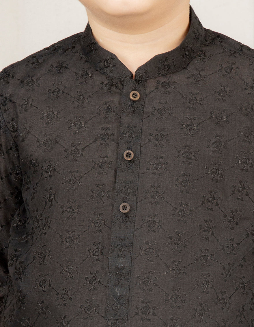 BLACK BLENDED KURTA TROUSERS | JCKP-US-44184/A22/JJ8418-CL - Image 2