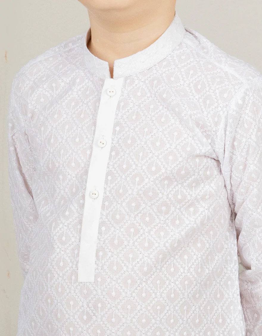 WHITE BLENDED KURTA TROUSERS | JCKP-US-45099/A22/JJ8423-CL - Image 2