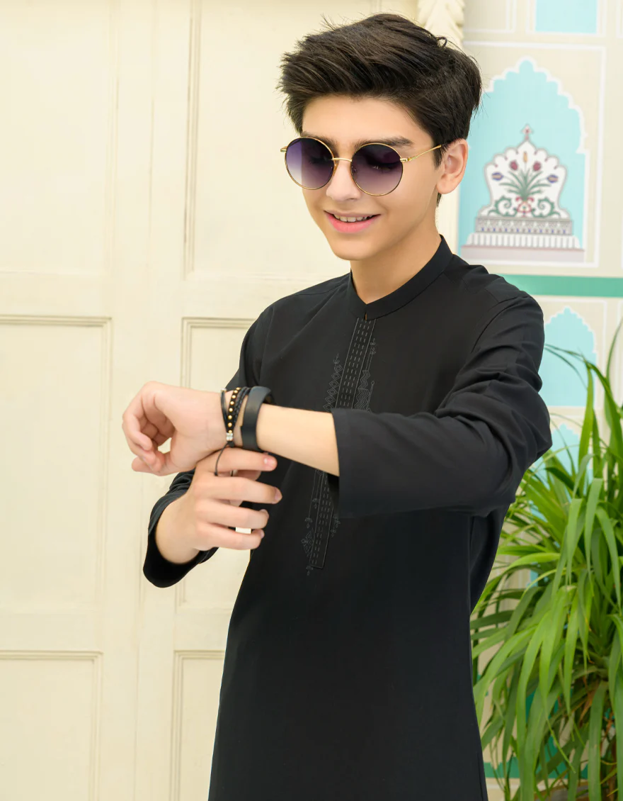 BLACK BLENDED KURTA TROUSERS | JCKP-US-45178/A23/JJ8790-CL - Image 2