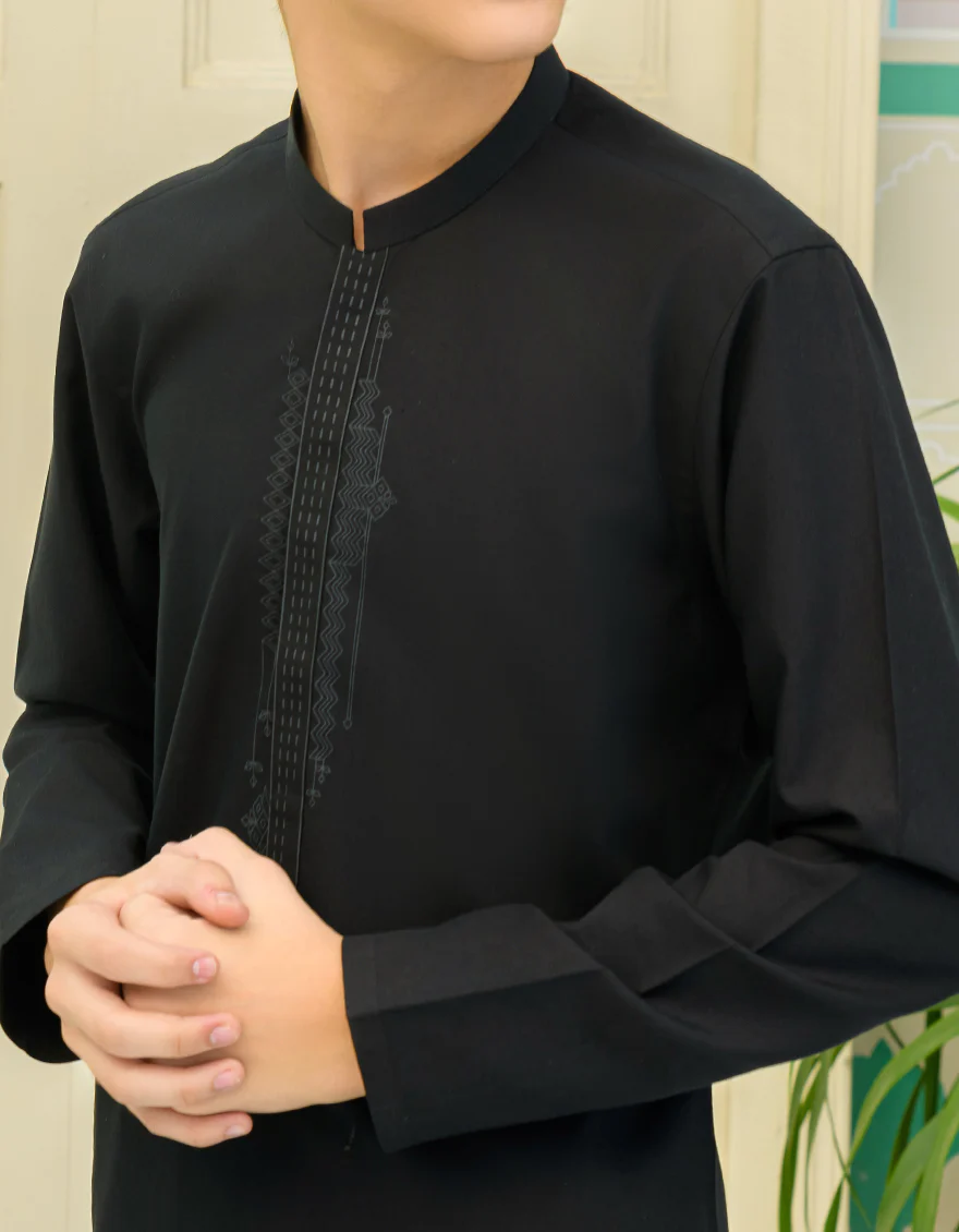 BLACK BLENDED KURTA TROUSERS | JCKP-US-45178/A23/JJ8790-CL - Image 3