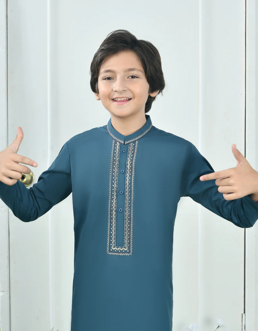 GREEN BLENDED KAMEEZ SHALWAR | JCKS-A-34714/S24/JJ9286-FL - Image 2