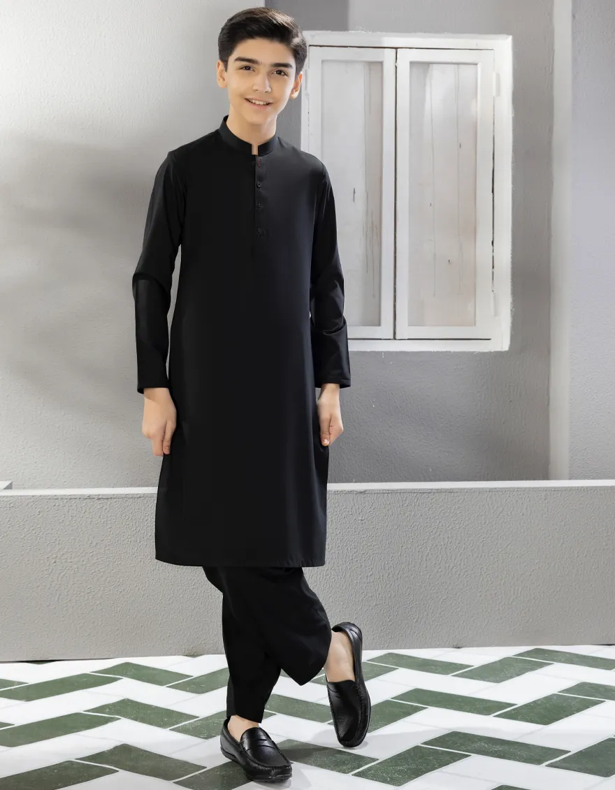 BLACK BLENDED KAMEEZ SHALWAR | JCKS-A-35834-R15-AP/S25/JJ9772-PN - Image 2