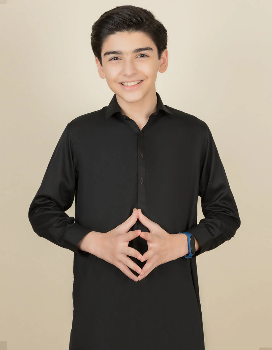 BLACK BLENDED KAMEEZ SHALWAR | JCKS-A-35842-R14-AP/S25/JJ9771-PN - Image 2