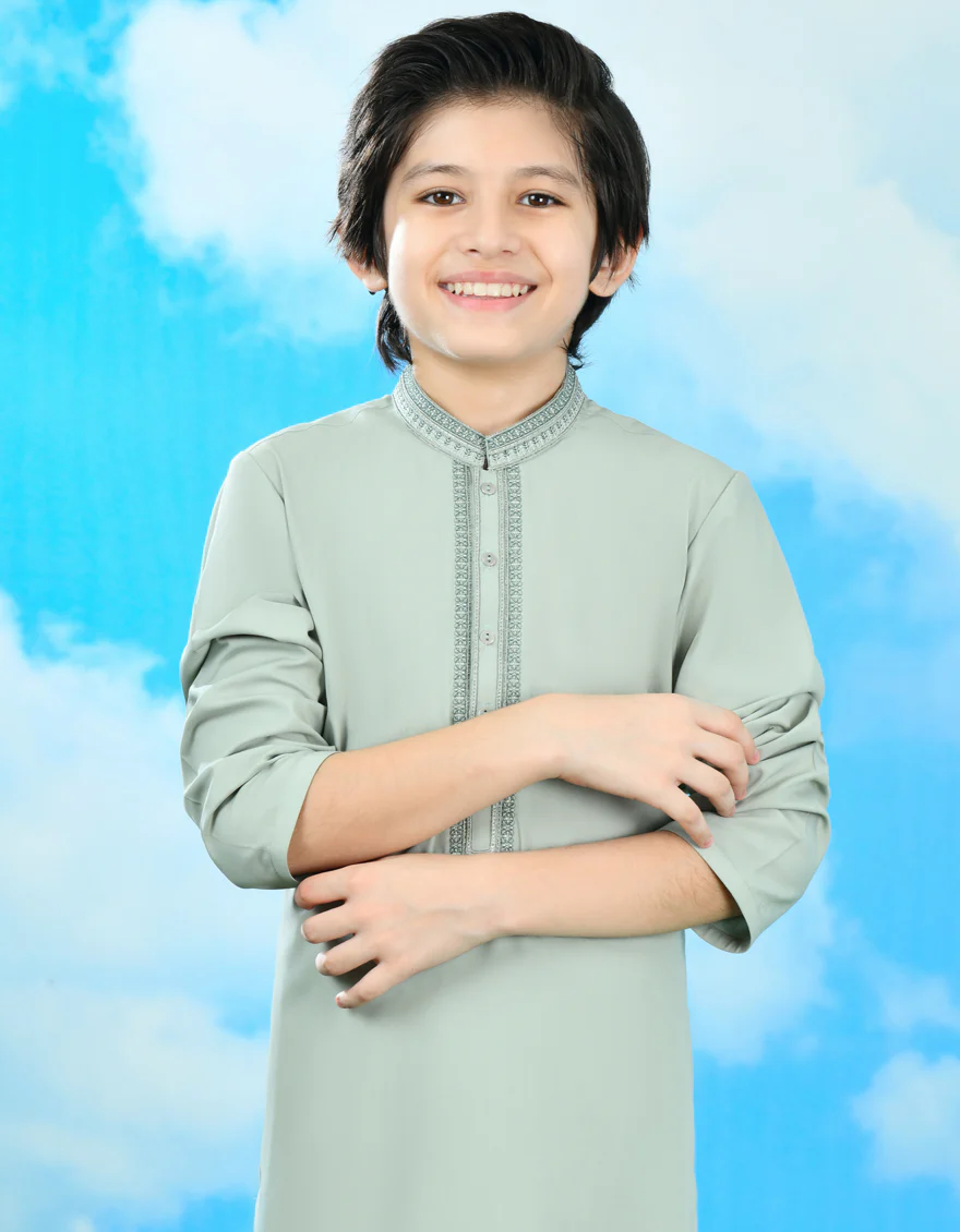 GREEN BLENDED KAMEEZ SHALWAR | JCKS-A-39053/S24/JJ9300-SF - Image 2